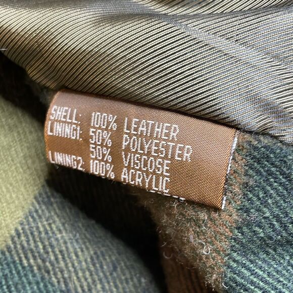 90s Vintage Joshua Ross Brown Leather Suede Bomber Jacket Flannel lined Large - Picture 3 of 8